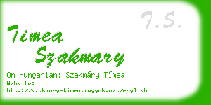 timea szakmary business card
